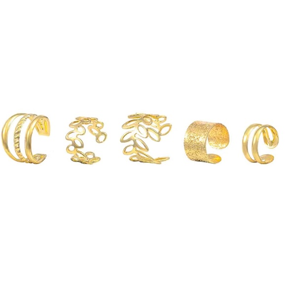Gorgeous 5-Piece Gold Leaf Ear Clips - Perfect for Any Single Ear! - Picture 4 of 5